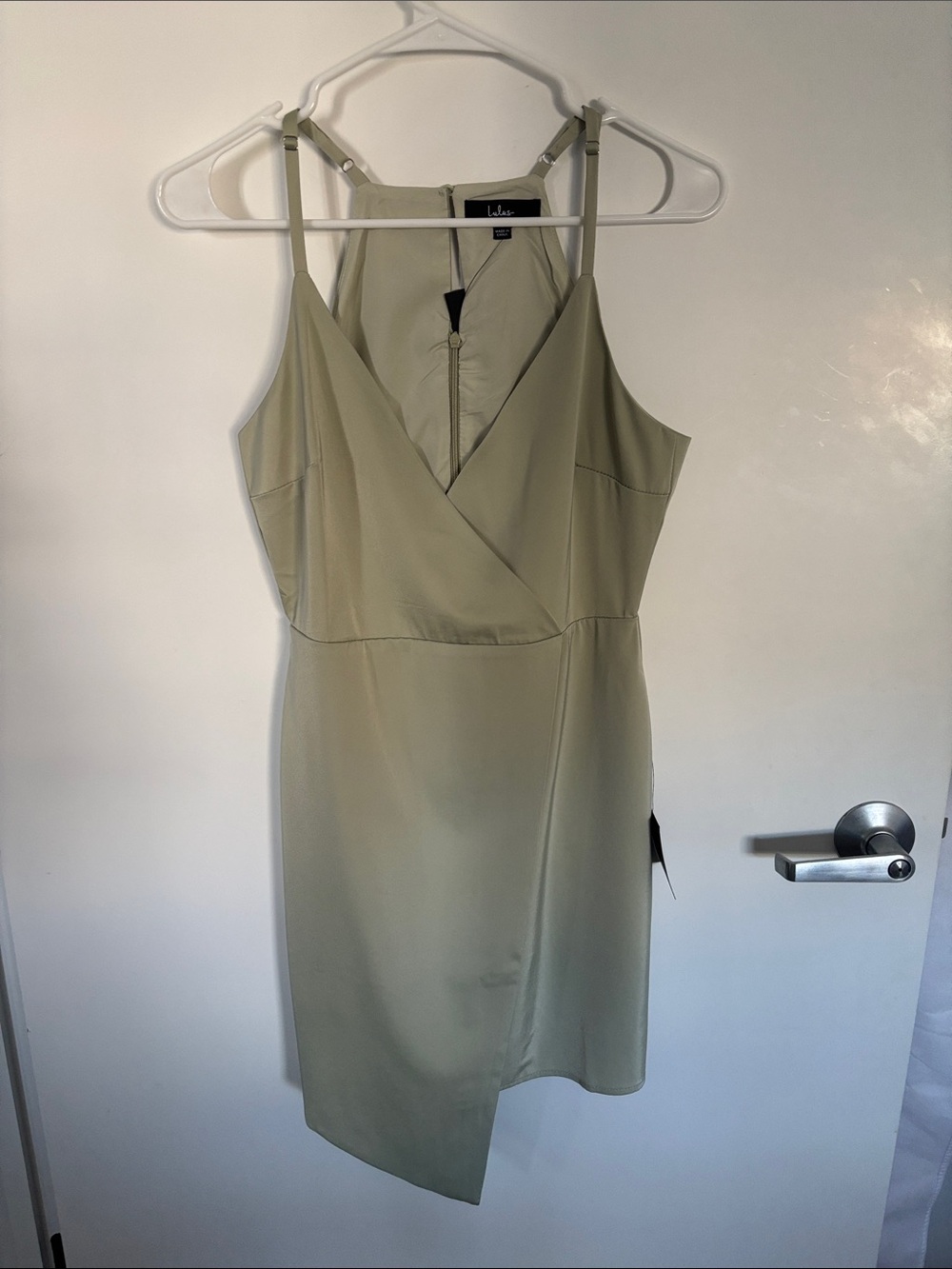 Lulu's Light Sage Green Spaghetti-Strap Mini Dress